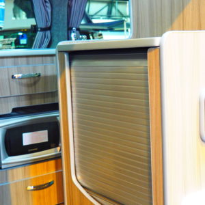 Silver Vertical Opening Tambour Door