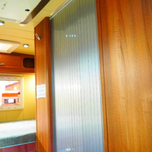 Silver Bathroom Tambour Door